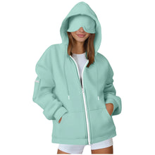 Load image into Gallery viewer, Women's Oversized Hoodies: Multi-Pocket Eyemask Sweatshirt
