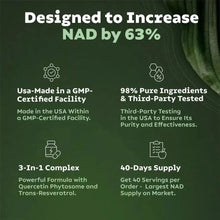Load image into Gallery viewer, NAD+ Supplements for Anti-Aging Energy Focus and Nicotinamide Riboside Resveratrol
