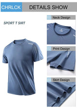 Load image into Gallery viewer, CHRLCK Men's Running Quick Drying T-shirts Breathable Hiking Fishing Tees Soft Elasticity Outdoor Sports Short Shirt Summer
