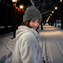 Load image into Gallery viewer, Unisex Winter Reflective Beanie – High Visibility Noctilucent Knit Hat

