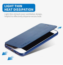 Load image into Gallery viewer, Ultra Thin Slim Case For iPhone 13 12 Case 6S 7 8 Plus X XR XS Max Flip Leather Cover For iPhone 12 11 Pro Max Case  Leather Extra Slim Phone Case With Stand Function
