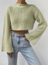 Load image into Gallery viewer, Short Crop Top with Exposed Midriff and Bell Sleeves | NCS
