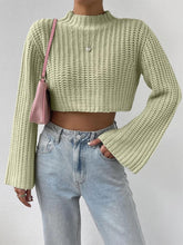 Load image into Gallery viewer, Short Crop Top with Exposed Midriff and Bell Sleeves | NCS

