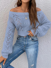 Load image into Gallery viewer, Short Hollow Out Off-Shoulder Knit Sweater | NCS
