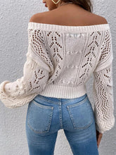 Load image into Gallery viewer, Short Hollow Out Off-Shoulder Knit Sweater | NCS

