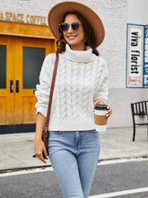 Load image into Gallery viewer, Short Loose Fit Chunky Cable Knit Turtleneck Sweater | NCS
