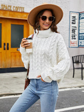 Load image into Gallery viewer, Short Loose Fit Chunky Cable Knit Turtleneck Sweater | NCS
