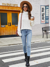 Load image into Gallery viewer, Short Loose Fit Chunky Cable Knit Turtleneck Sweater | NCS
