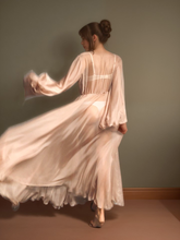 Load image into Gallery viewer, Unique Silky Shiny Crinkle Chiffon long Lingerie Robe dress
