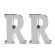 Load image into Gallery viewer, Silver Alphabet Collection Cufflinks - 18 Letters
