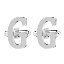 Load image into Gallery viewer, Silver Alphabet Collection Cufflinks - 18 Letters
