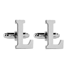 Load image into Gallery viewer, Silver Alphabet Collection Cufflinks - 18 Letters
