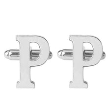 Load image into Gallery viewer, Silver Alphabet Collection Cufflinks - 18 Letters
