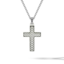 Load image into Gallery viewer, Chevron Cross Pendant - Silver
