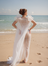 Load image into Gallery viewer, Soft Sparkling Tulle Lace Hem Robe Lingerie Set
