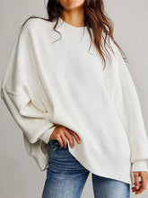 Load image into Gallery viewer, Solid Drop Shoulder Split Hem Sweater | NCS
