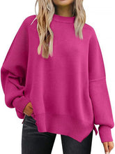 Load image into Gallery viewer, Solid Drop Shoulder Split Hem Sweater | NCS
