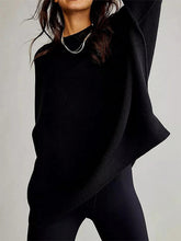 Load image into Gallery viewer, Solid Drop Shoulder Split Hem Sweater | NCS
