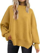 Load image into Gallery viewer, Solid Drop Shoulder Split Hem Sweater | NCS
