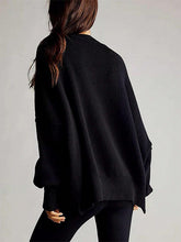 Load image into Gallery viewer, Solid Drop Shoulder Split Hem Sweater | NCS
