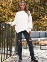 Load image into Gallery viewer, Solid Drop Shoulder Split Hem Sweater | NCS
