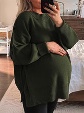 Load image into Gallery viewer, Solid Drop Shoulder Split Hem Sweater | NCS
