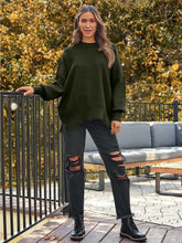 Load image into Gallery viewer, Solid Drop Shoulder Split Hem Sweater | NCS

