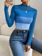 Load image into Gallery viewer, Spring/Fall Short Exposed Midriff Striped Slim Fit Knit Sweater | NCS
