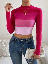 Load image into Gallery viewer, Spring/Fall Short Exposed Midriff Striped Slim Fit Knit Sweater | NCS
