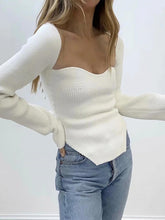 Load image into Gallery viewer, Square Collar Irregular Long Sleeve Woman Sweaters | NCS
