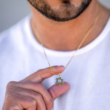 Load image into Gallery viewer, Star Of David Pendant - 14K Gold Onyx
