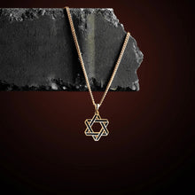 Load image into Gallery viewer, Star Of David Pendant - 14K Gold Onyx
