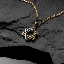 Load image into Gallery viewer, Star Of David Pendant - 14K Gold Onyx
