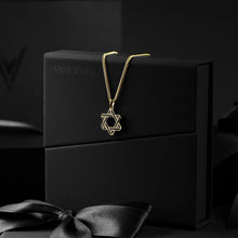 Load image into Gallery viewer, Star Of David Pendant - 14K Gold Onyx
