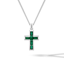 Load image into Gallery viewer, Gemstone Cross Pendant - Emerald

