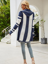 Load image into Gallery viewer, Striped Colorblock Hooded Knitted Cardigan | NCS
