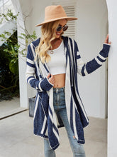 Load image into Gallery viewer, Striped Colorblock Hooded Knitted Cardigan | NCS
