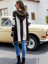 Load image into Gallery viewer, Striped Colorblock Hooded Knitted Cardigan | NCS
