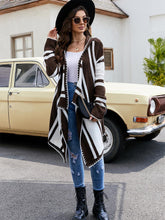 Load image into Gallery viewer, Striped Colorblock Hooded Knitted Cardigan | NCS
