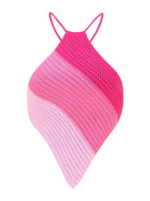 Load image into Gallery viewer, Striped Lace Up Backless Asymmetrical Hem Knit Top | NCS
