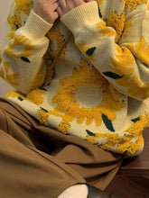 Load image into Gallery viewer, Sunflower Pattern Embroidery Knit Sweater | NCS
