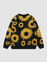 Load image into Gallery viewer, Sunflower Pattern Embroidery Knit Sweater | NCS
