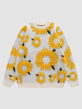 Load image into Gallery viewer, Sunflower Pattern Embroidery Knit Sweater | NCS
