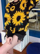 Load image into Gallery viewer, Sunflower Pattern Embroidery Knit Sweater | NCS
