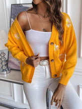 Load image into Gallery viewer, Sweet Daisy Embroidery V-Neck Loose Knit Cardigan | NCS
