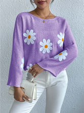 Load image into Gallery viewer, Sweet Floral Bell Sleeve Loose Knit Top | NCS

