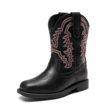 Load image into Gallery viewer, DREAM PAIRS Toddler Little Boys Girls Cowboy Boots Kids Western Square Toe Riding Mid Calf Boots 5 Toddler Black - # BOAA71210007

