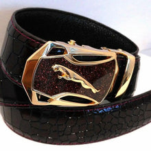 Load image into Gallery viewer, Men's Automatic Buckle Leather Belt - Leopard Sports Car Design

