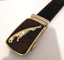 Load image into Gallery viewer, Men's Automatic Buckle Leather Belt - Leopard Sports Car Design

