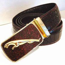 Load image into Gallery viewer, Men's Automatic Buckle Leather Belt - Leopard Sports Car Design
